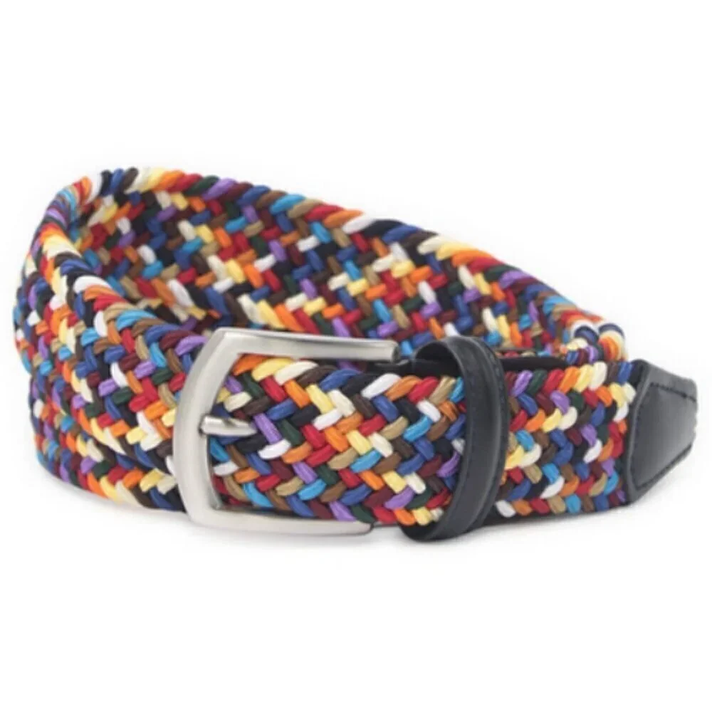 ANDERSON'S Paracord Woven Belt ~ Classic Rainbow 42 NWT